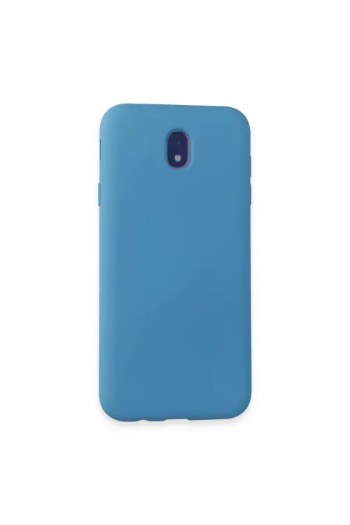Samsung Galaxy J7 Pro / J730 Kılıf Nano İçi Kadife Silikon - Mavi