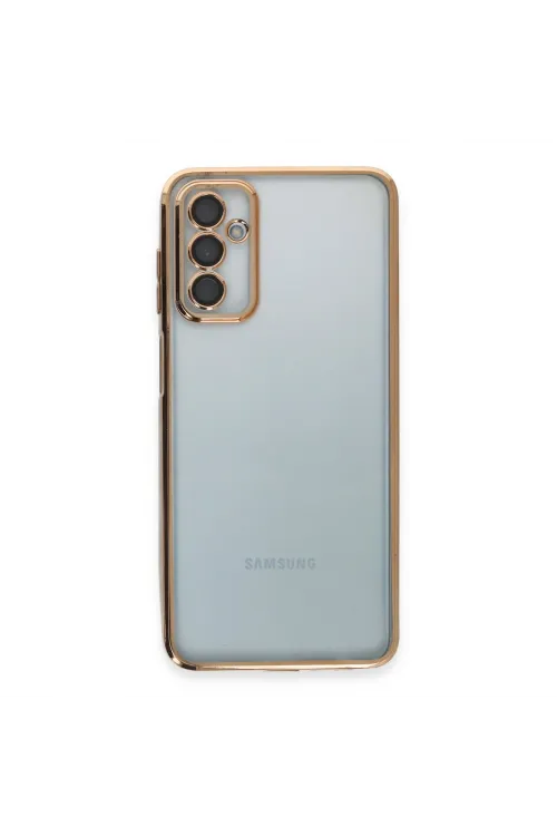 Samsung Galaxy M23 Kılıf Razer Lensli Silikon - Gold