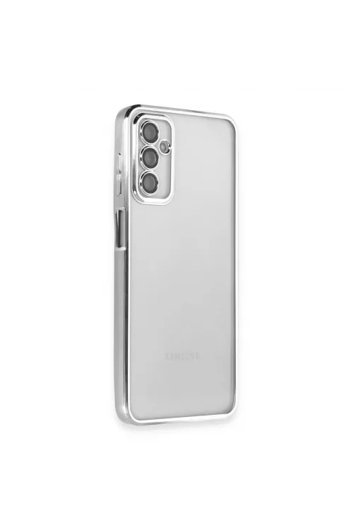 Samsung Galaxy M23 Kılıf Razer Lensli Silikon - Gümüş