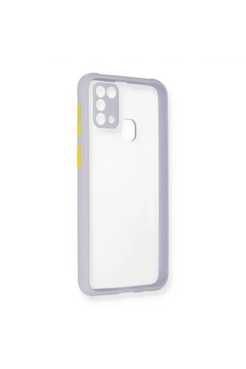 Samsung Galaxy M31 Kılıf Miami Şeffaf Silikon - Lila