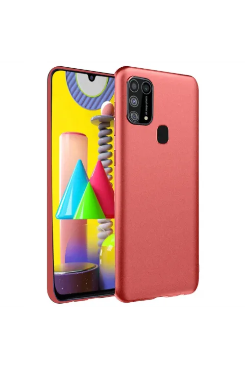 Samsung Galaxy M31 Kılıf Nano İçi Kadife Silikon - Kiremit