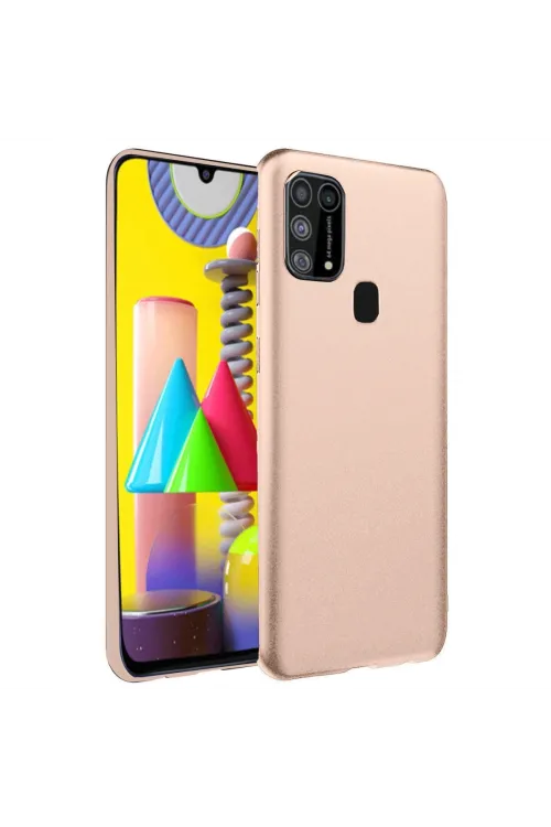 Samsung Galaxy M31 Kılıf Nano İçi Kadife Silikon - Pudra