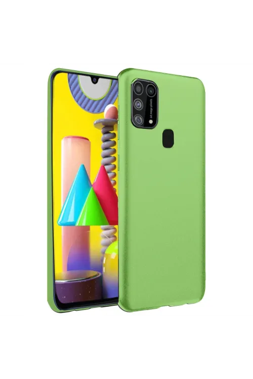 Samsung Galaxy M31 Kılıf Nano İçi Kadife Silikon - Yeşil