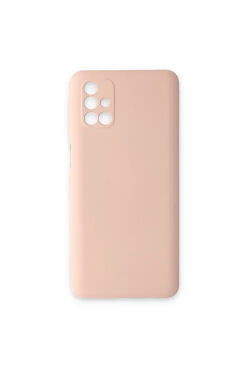 Samsung Galaxy M31s Kılıf Nano İçi Kadife Silikon - Pudra