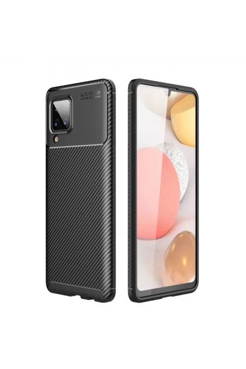 Samsung Galaxy M33 Kılıf Auto Focus Karbon Kapak - Siyah