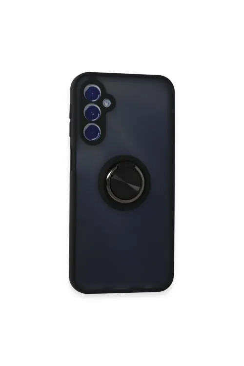 Samsung Galaxy M34 5g Kılıf Montreal Yüzüklü Silikon Kapak - Siyah