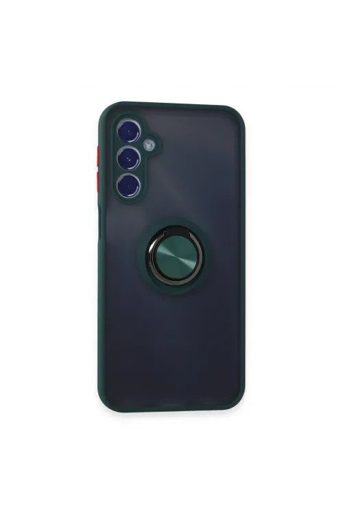 Samsung Galaxy M34 5g Kılıf Montreal Yüzüklü Silikon Kapak - Yeşil