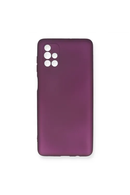 Samsung Galaxy M51 Kılıf First Silikon - Mürdüm