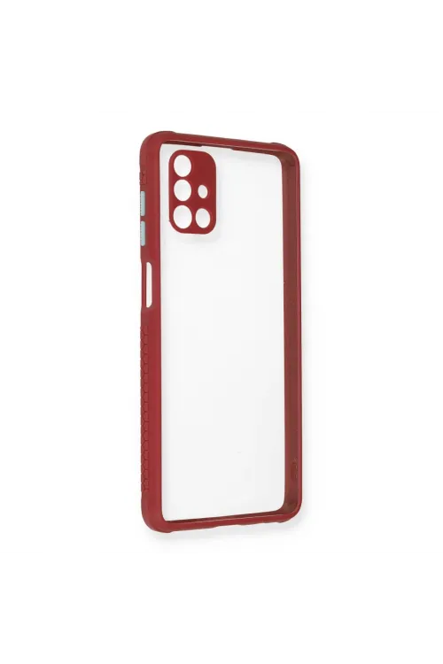 Samsung Galaxy M51 Kılıf Miami Şeffaf Silikon - Fuşya