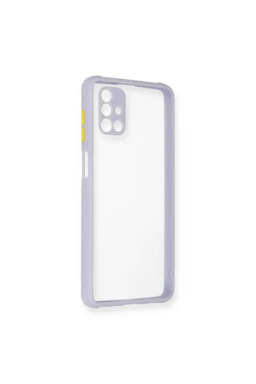Samsung Galaxy M51 Kılıf Miami Şeffaf Silikon - Lila