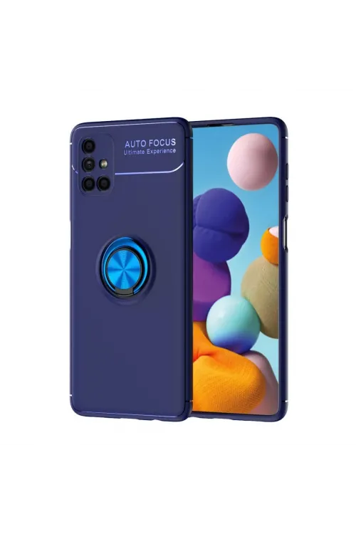 Samsung Galaxy M51 Kılıf Range Yüzüklü Silikon - Mavi