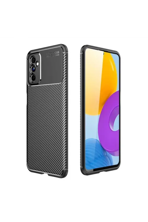 Samsung Galaxy M52 5g Kılıf Auto Focus Karbon Kapak - Siyah