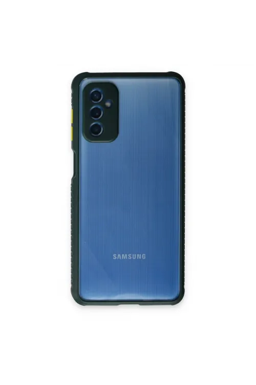 Samsung Galaxy M52 5g Kılıf Miami Şeffaf Silikon - Koyu Yeşil