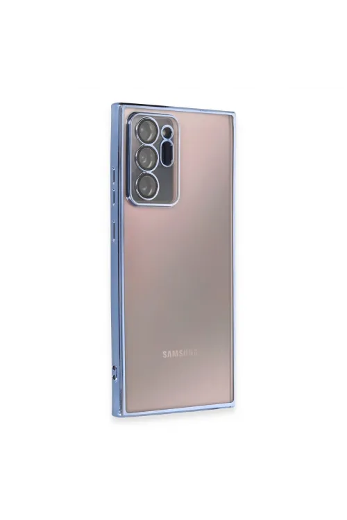 Samsung Galaxy Note 20 Ultra Kılıf Razer Lensli Silikon - Açık Mavi
