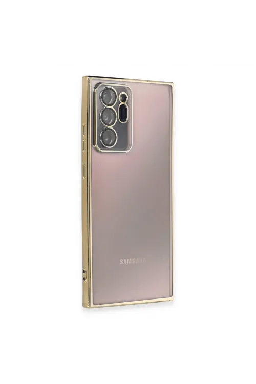 Samsung Galaxy Note 20 Ultra Kılıf Razer Lensli Silikon - Gold