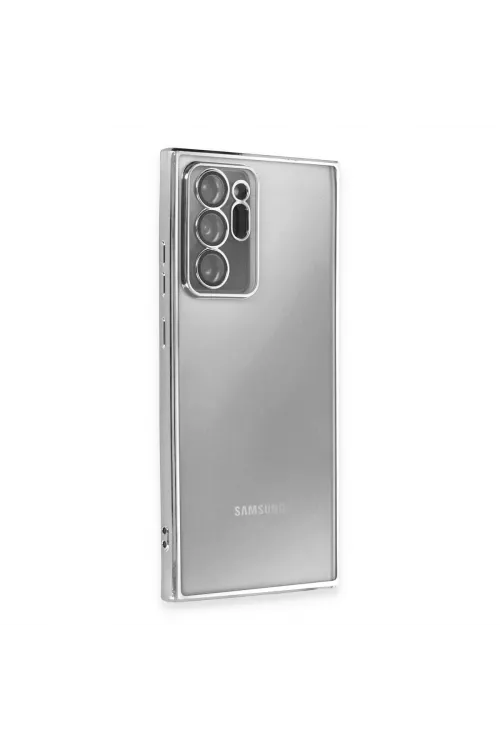 Samsung Galaxy Note 20 Ultra Kılıf Razer Lensli Silikon - Gümüş