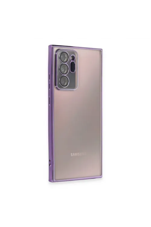 Samsung Galaxy Note 20 Ultra Kılıf Razer Lensli Silikon - Mor