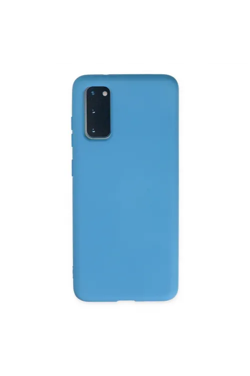 Samsung Galaxy S20 Kılıf Nano İçi Kadife Silikon - Mavi