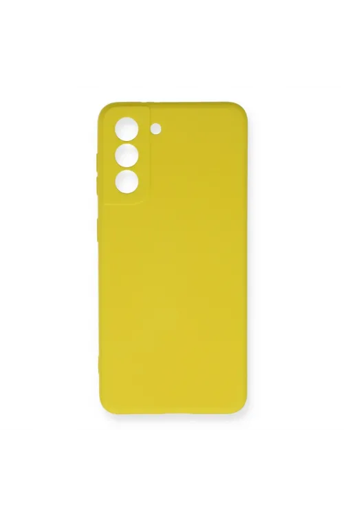 Samsung Galaxy S21 Fe Kılıf Nano İçi Kadife Silikon - Sarı