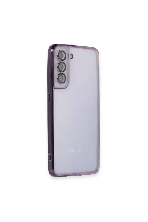 Samsung Galaxy S21 Fe Kılıf Razer Lensli Silikon - Mor
