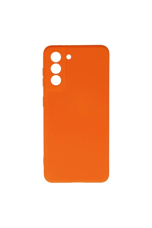 Samsung Galaxy S21 Kılıf Nano İçi Kadife Silikon - Turuncu