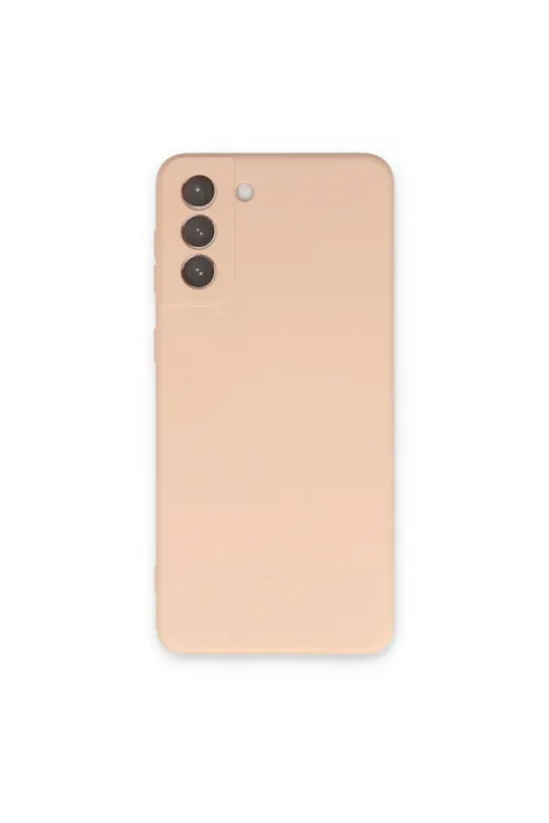 Samsung Galaxy S21 Plus Kılıf Nano İçi Kadife Silikon - Pudra