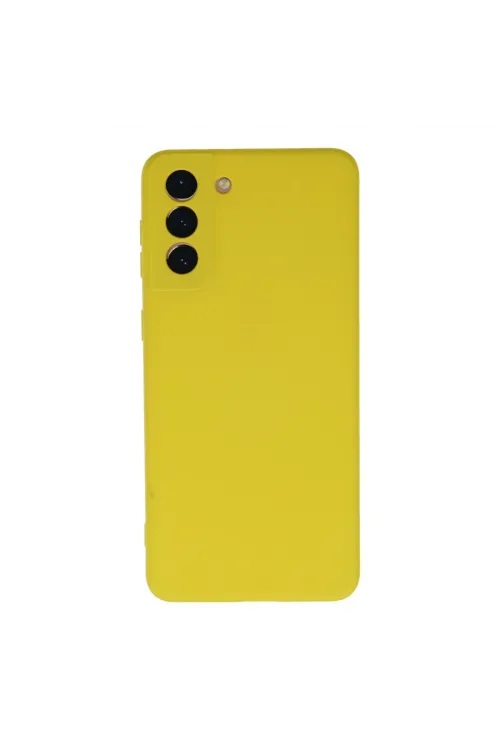Samsung Galaxy S21 Plus Kılıf Nano İçi Kadife Silikon - Sarı