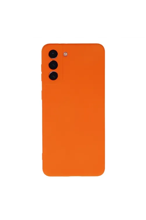 Samsung Galaxy S21 Plus Kılıf Nano İçi Kadife Silikon - Turuncu