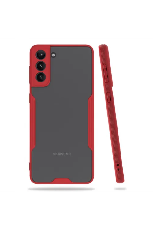 Samsung Galaxy S21 Plus Kılıf Platin Silikon - Kırmızı