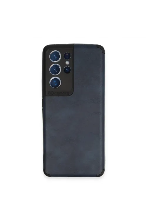 Samsung Galaxy S21 Ultra Kılıf Loop Deri Silikon - Lacivert