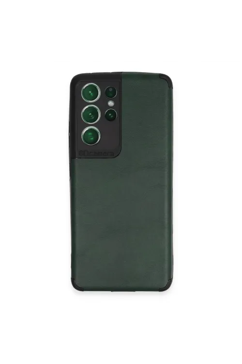 Samsung Galaxy S21 Ultra Kılıf Loop Deri Silikon - Yeşil