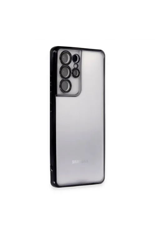 Samsung Galaxy S21 Ultra Kılıf Razer Lensli Silikon - Siyah