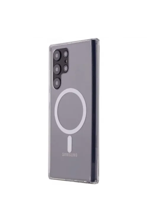 Samsung Galaxy S22 Ultra Kılıf Magneticsafe Şeffaf Silikon - Şeffaf