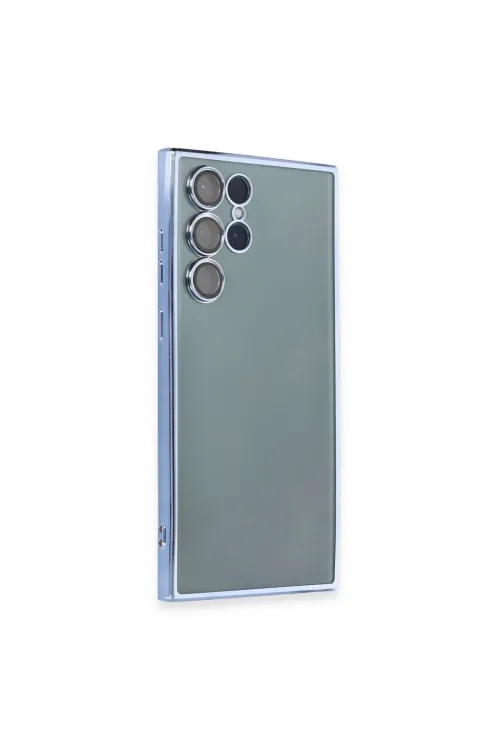 Samsung Galaxy S22 Ultra Kılıf Razer Lensli Silikon - Açık Mavi