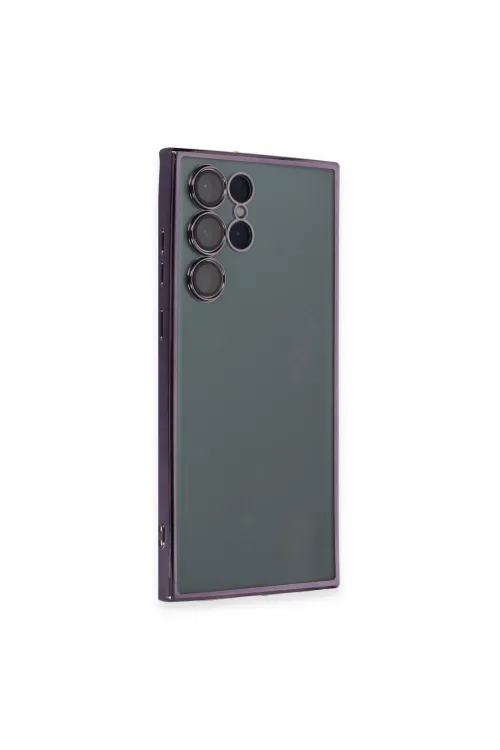 Samsung Galaxy S22 Ultra Kılıf Razer Lensli Silikon - Mor