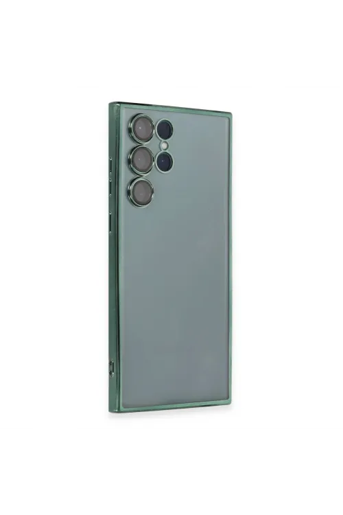 Samsung Galaxy S22 Ultra Kılıf Razer Lensli Silikon - Yeşil
