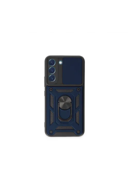 Samsung Galaxy S23 Fe Kılıf Pars Lens Yüzüklü Silikon - Lacivert