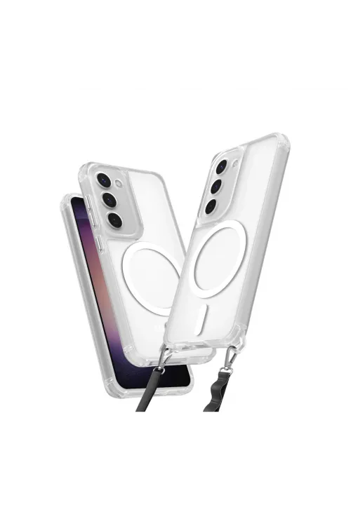Samsung Galaxy S23 Kılıf Enka Magsafe Silikon Kılıf - Şeffaf