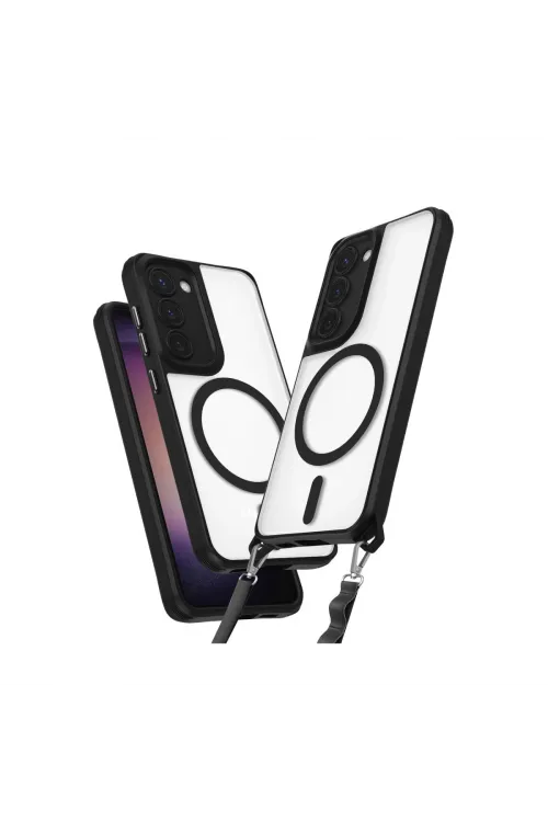 Samsung Galaxy S23 Kılıf Enka Magsafe Silikon Kılıf - Siyah