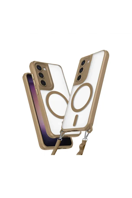 Samsung Galaxy S23 Plus Kılıf Enka Magsafe Silikon Kılıf - Desert