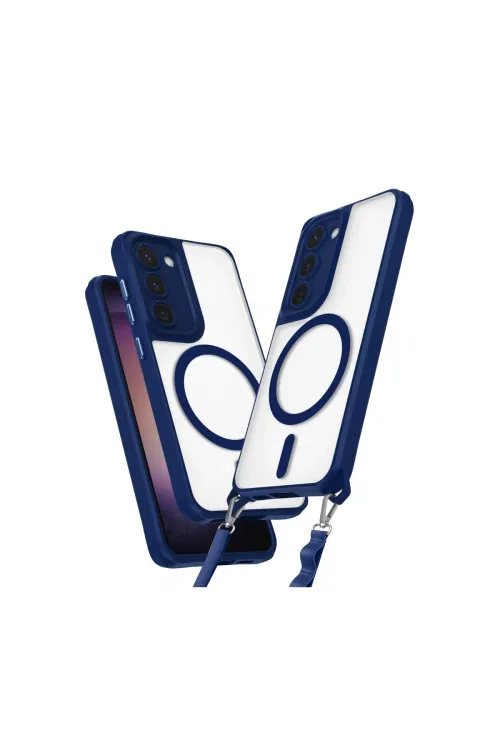 Samsung Galaxy S23 Plus Kılıf Enka Magsafe Silikon Kılıf - Lacivert