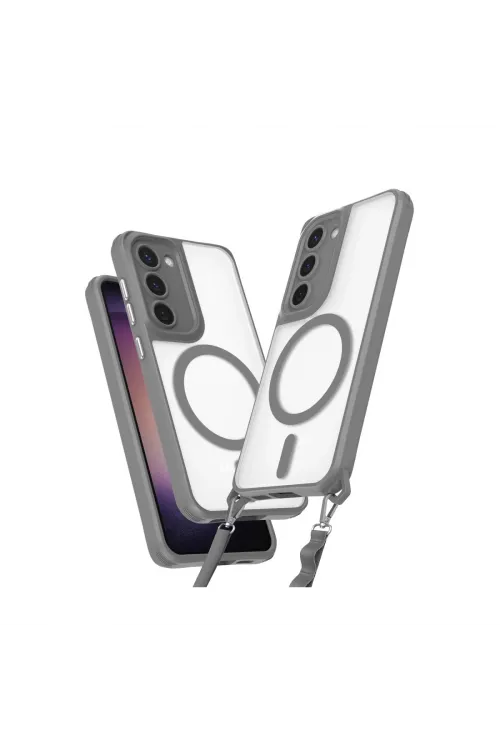 Samsung Galaxy S23 Plus Kılıf Enka Magsafe Silikon Kılıf - Titan Gri
