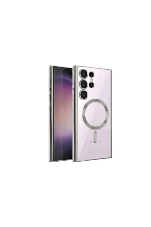 Samsung Galaxy S23 Ultra Kılıf Kross Magneticsafe Kapak - Gümüş