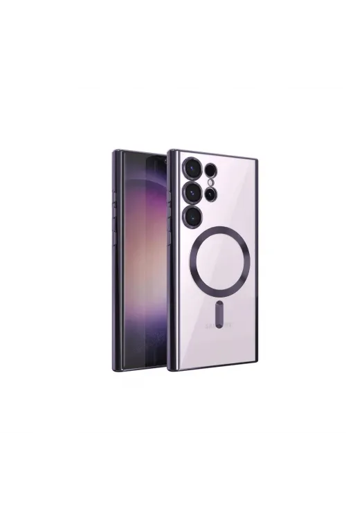 Samsung Galaxy S23 Ultra Kılıf Kross Magneticsafe Kapak - Mor