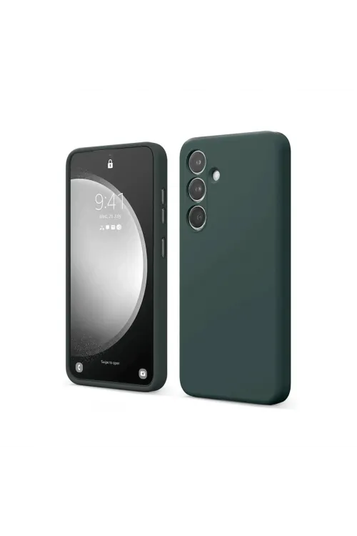 Samsung Galaxy S24 Fe Kılıf First Silikon - Koyu Yeşil