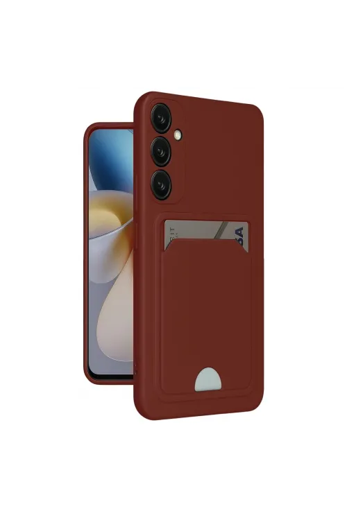 Samsung Galaxy S24 Fe Kılıf Kelvin Kartvizitli Silikon - Bordo