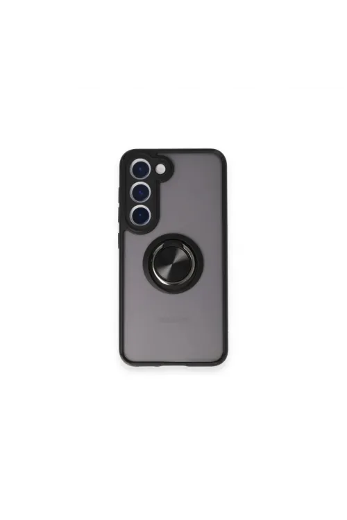 Samsung Galaxy S24 Fe Kılıf Montreal Yüzüklü Silikon Kapak - Siyah