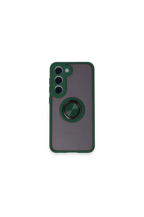 Samsung Galaxy S24 Fe Kılıf Montreal Yüzüklü Silikon Kapak - Yeşil