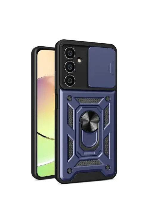 Samsung Galaxy S24 Fe Pars Lens Yüzüklü Silikon - Lacivert