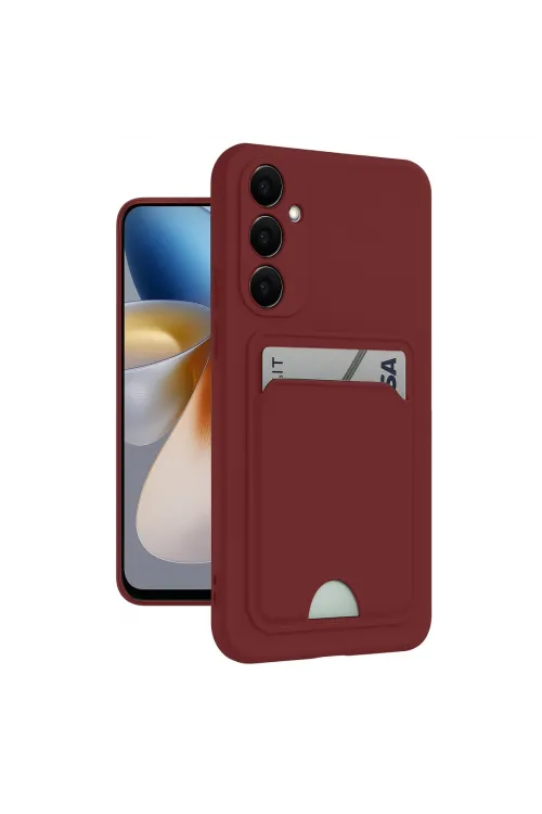 Samsung Galaxy S24 Plus Kelvin Kartvizitli Silikon - Bordo